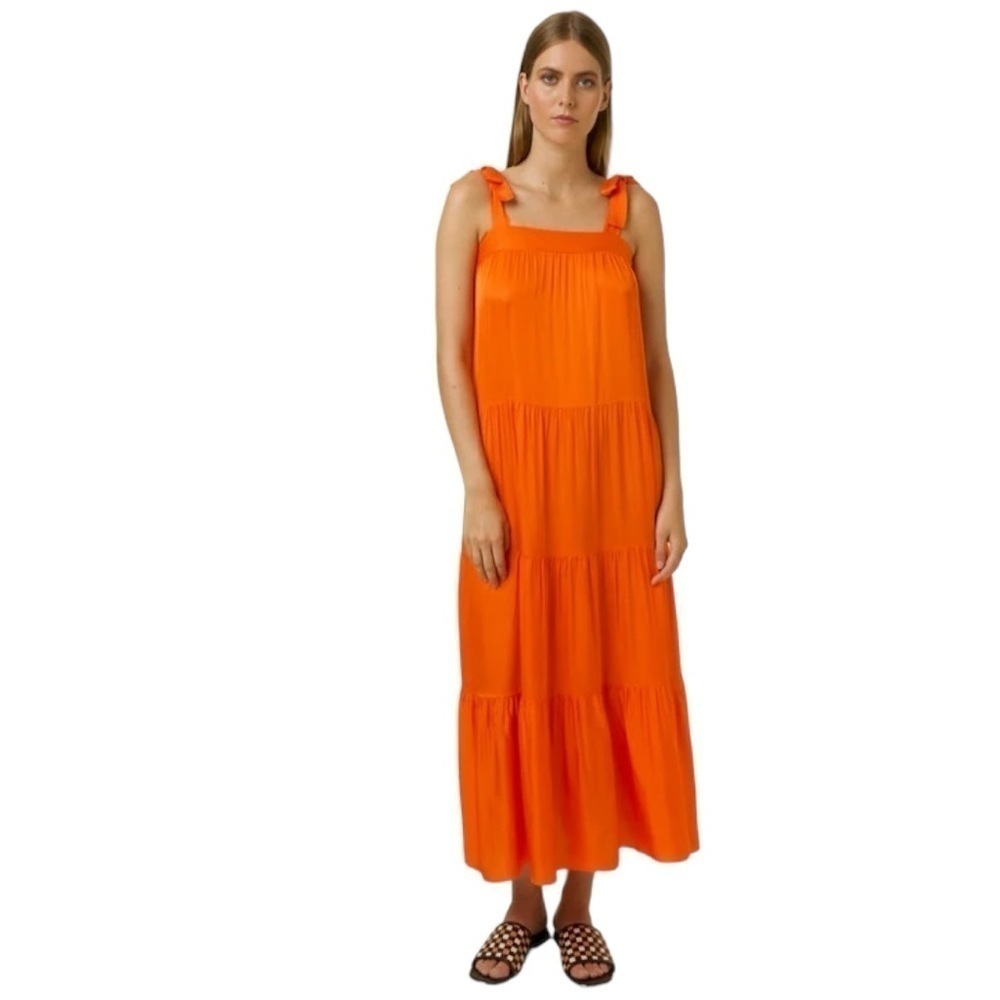 FRNCH Rawen Maxi Dress Tiered Ruffles Womens Size Small 4-6 Made in Italy
